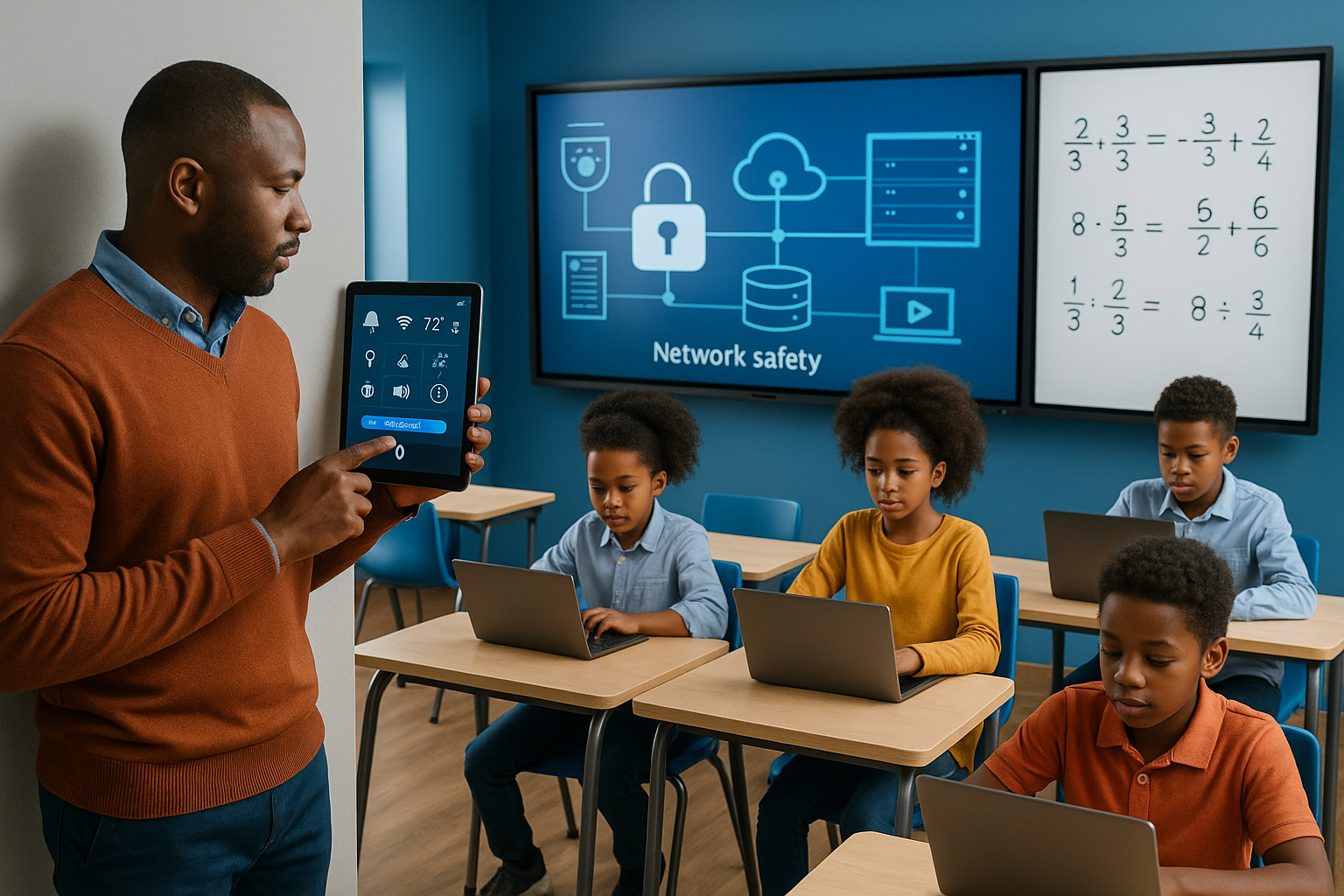 Classroom with smart controls and learning technology